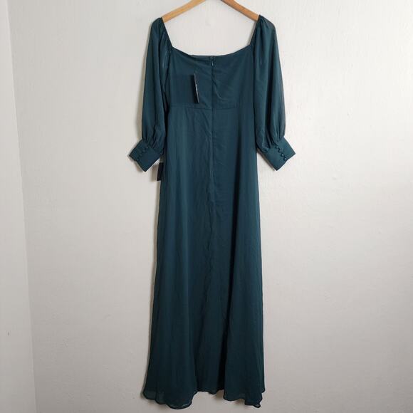 NEW Lulus Feel The Romance Emerald Green Off The Shoulder Maxi Dress - Picture 10 of 15